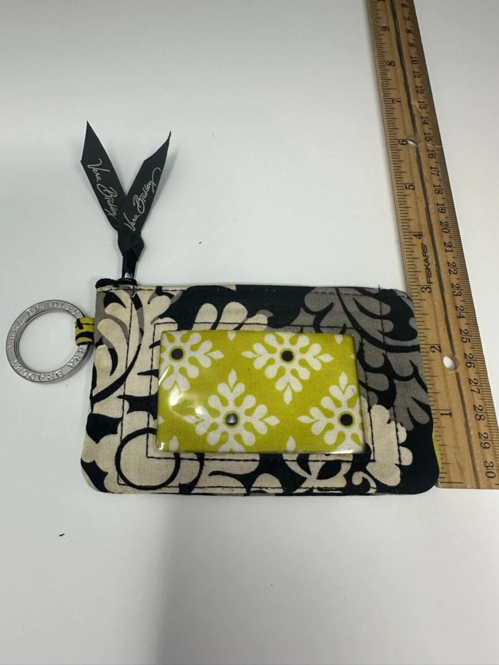 Vera Bradley Zip ID Case Baroque Key Ring/Badge Holder Geometric Floral A3 - Picture 5 of 5